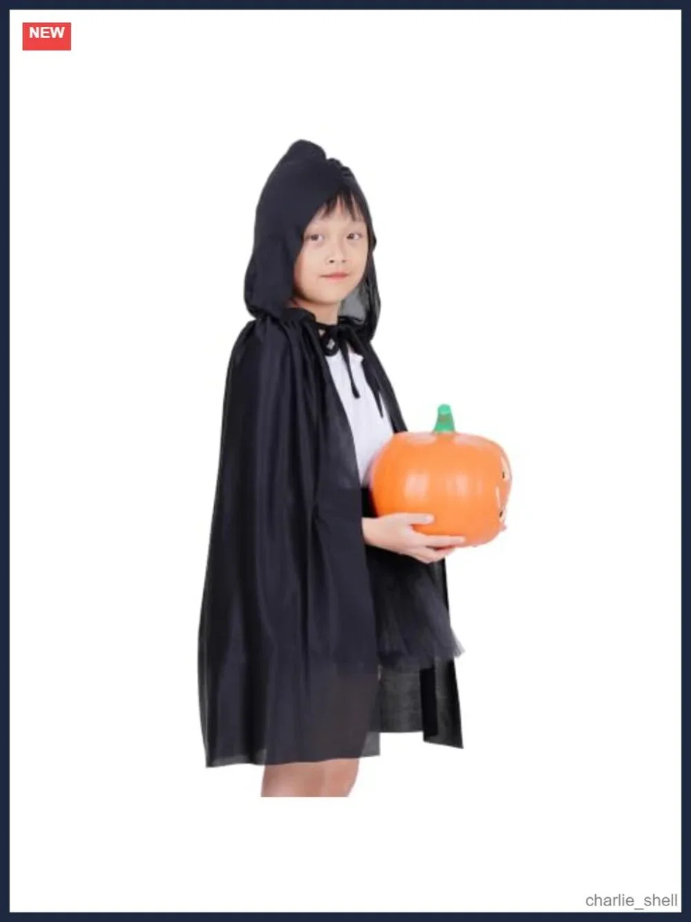 Kids Hooded Cloak Cape Polyester Halloween Costume Boys Girls